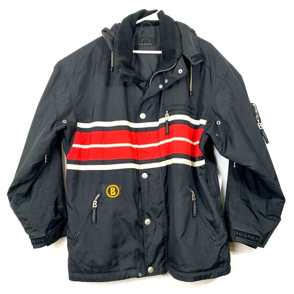 Bogner Men's Black Striped Insulated Ski Snowboard Jacket Sz 40